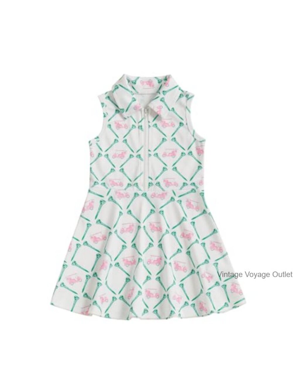 Toddler Girl Polo Dress A-Line Zipper Print Tank Dress